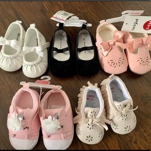 Five Pairs of 3-6mo Baby Girl Shoes